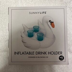 Sunnylife White Swan Inflatable with Blue Holders